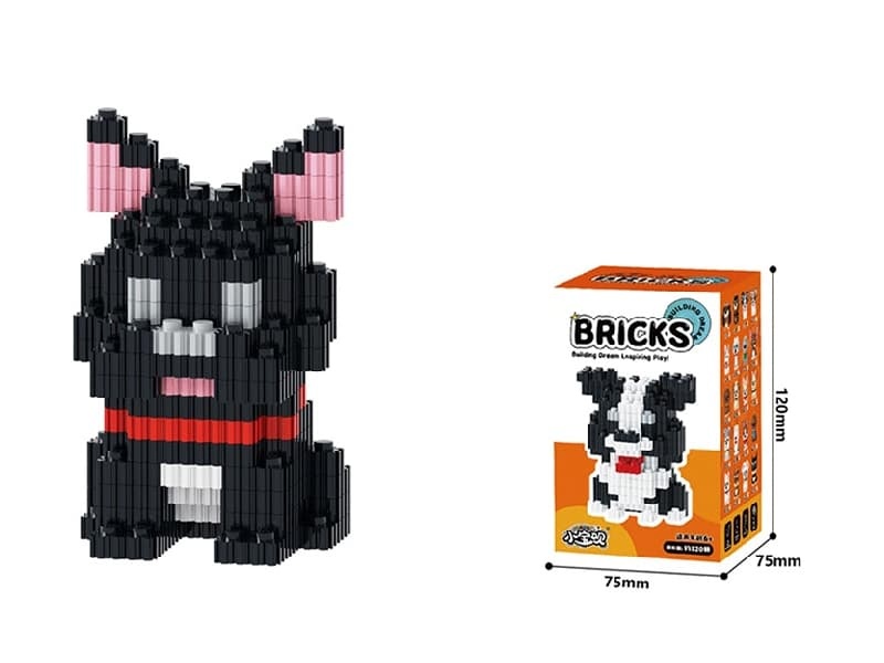 Black French bulldog Building Block 282Pcs