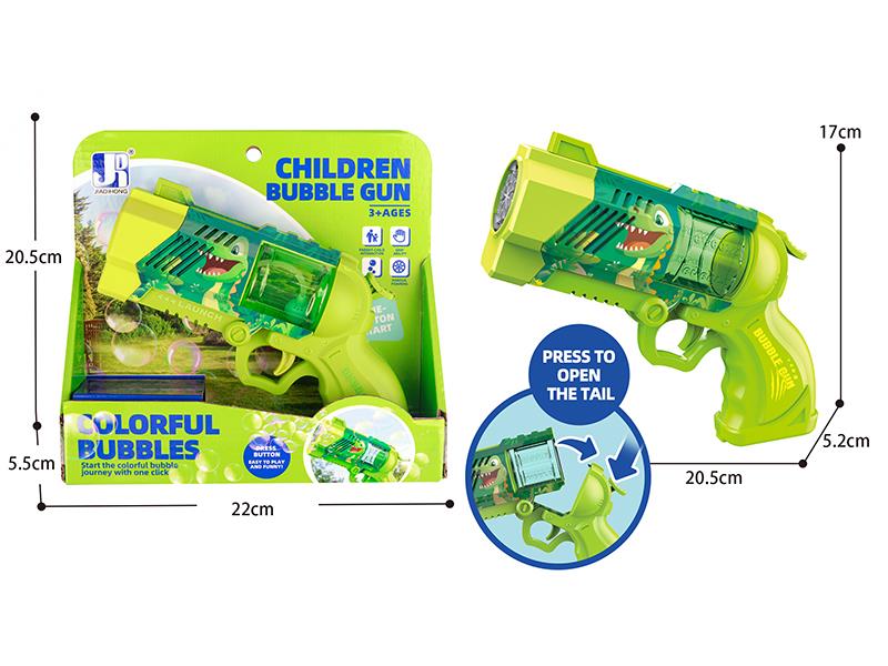 B/O 8-Holes Dinosaur Theme Revolver Bubble Gun With Lights