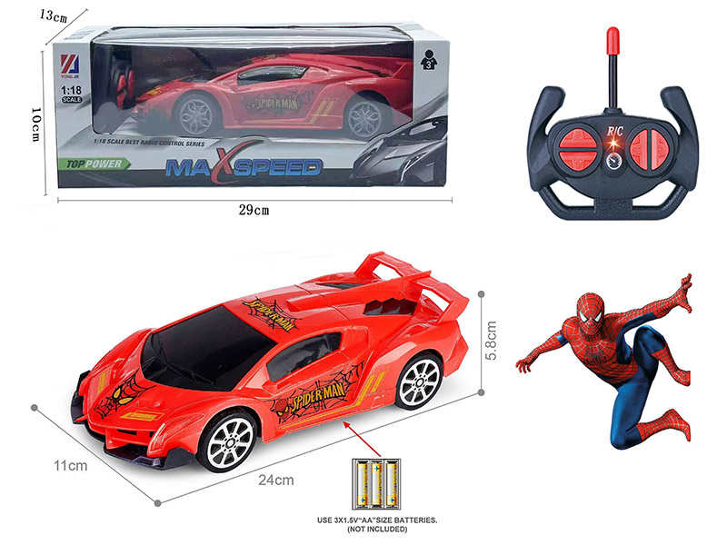 1:18 4-Channel Remote Control Lamborghini Car With 3D Lights(Spider-Man)