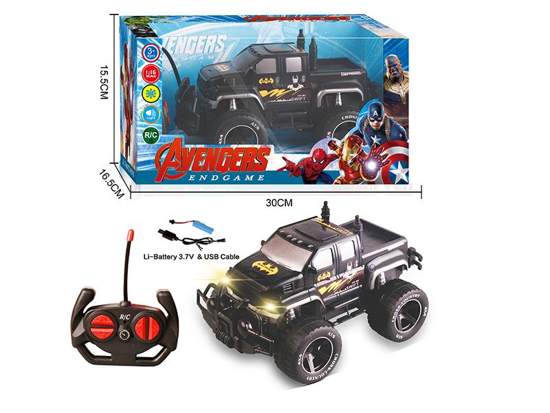 27Mhz 1:16 4-Channel Remote Control Batman Pickup Off-Road Vehicle With Lights(Included Batteries)