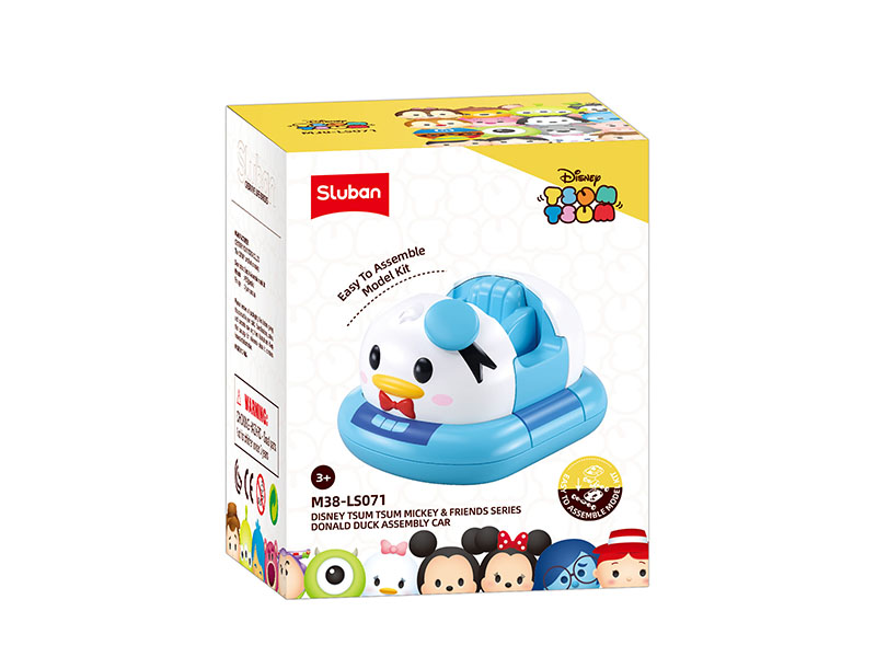 Disney Tsum Tsum Toy Story Series Donald Duck Assembly Double Pull Back Bumper Car 19PCS