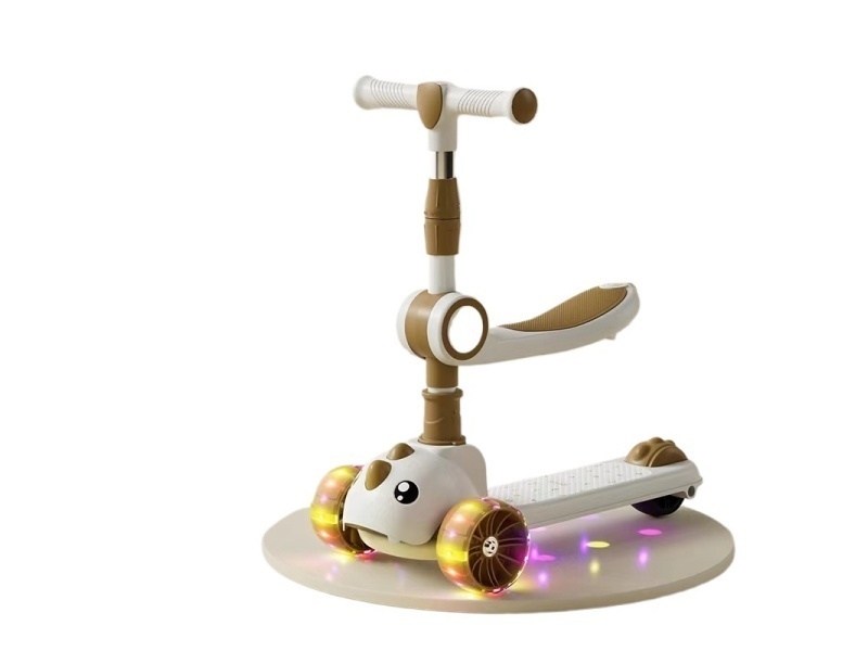 Children'S Scooter, One-Click Folding, Enlarged Hummer Flashing Wheels With Music + Lights (Seat Model)