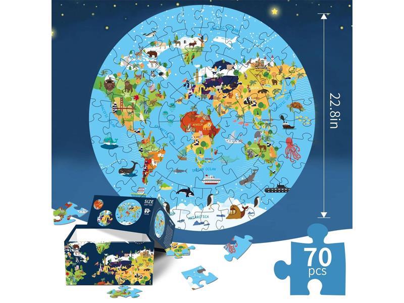70PCS World Animal Puzzle