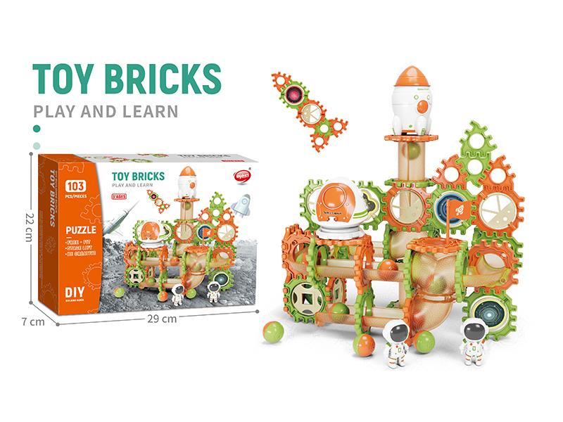 DIY Space Rolling Ball Track Building Blocks 103pcs