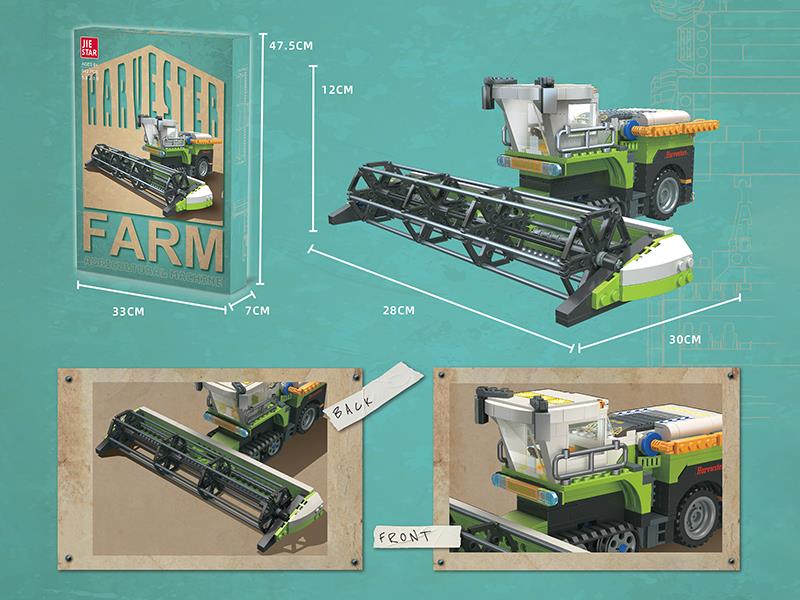 Farm Agricultural Machine Harvester Small Building Blocks 542pcs