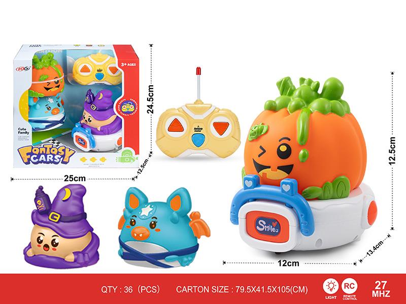 27Mhz 2-Channel Remote Control Halloween Series Vinyl Car(With Lights)1 Changing 3