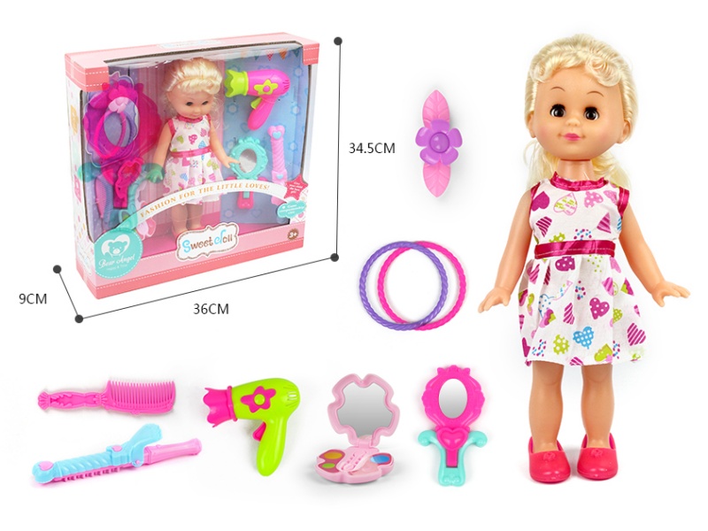 14" Doll With Adornment Toys