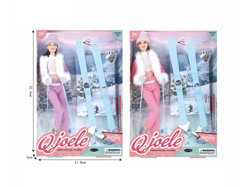 Jole 11.5-Inch Joint Doll Ski Set