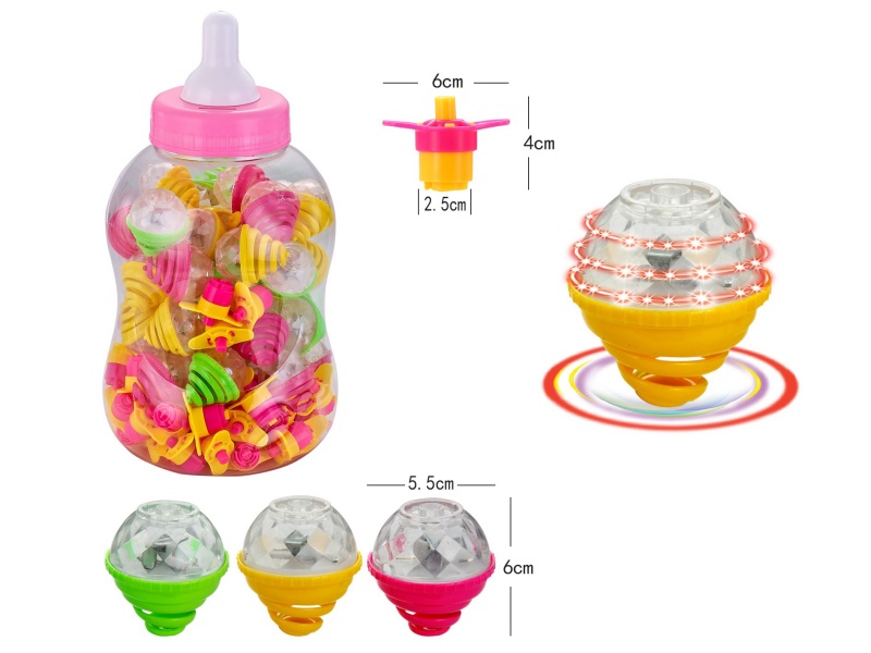 Windup Top Toy With Light