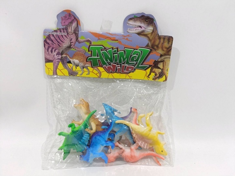 Six Plus Two Open-Mouthed Dinosaurs