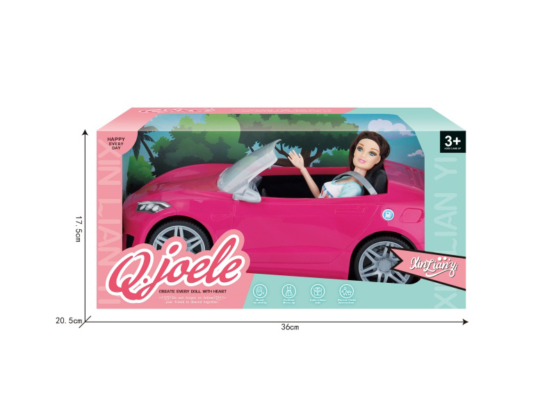 Joller 11.5-Inch Articulated Doll Sports Car Set