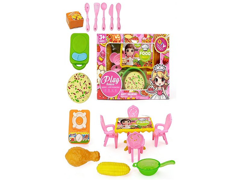 Dining Table Chair Food Set