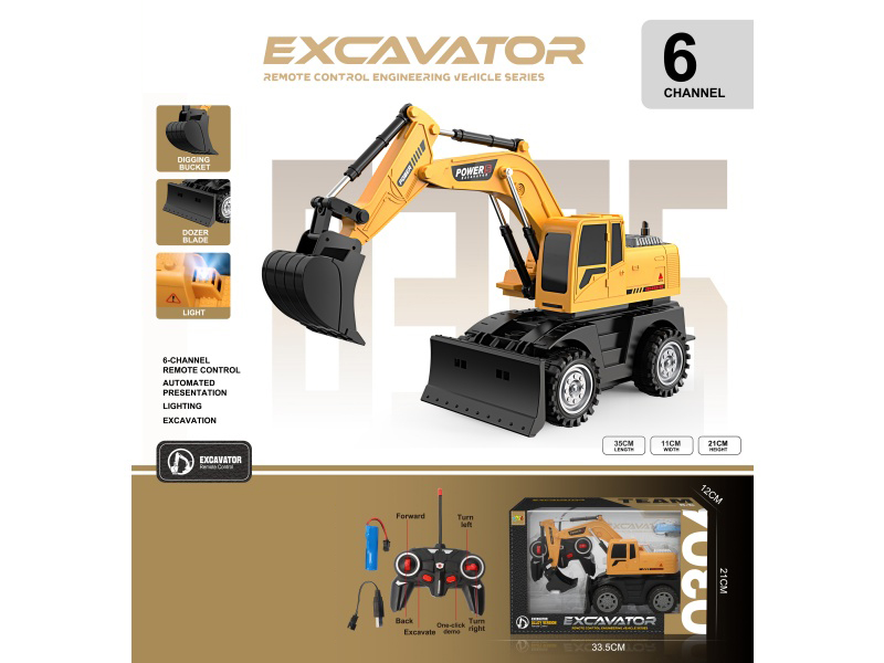 6-Way Plastic Bucket Remote-Controlled Engineering Vehicle