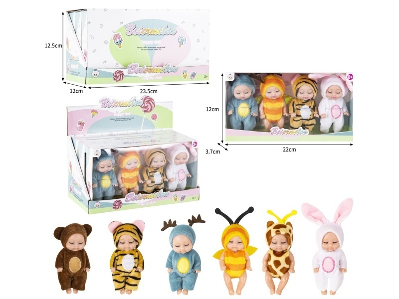4-Inch Solid 4-Person Sleeping Doll (3 Boxes)
