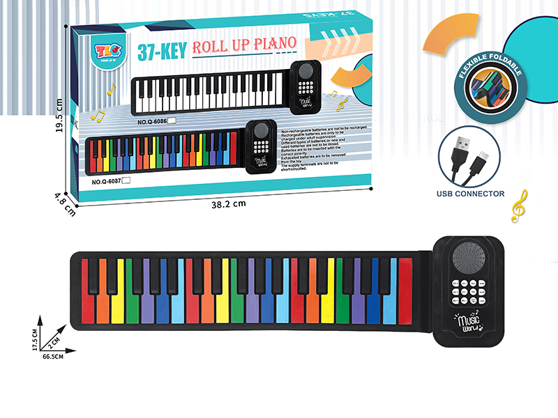 37-Key Roll Up Piano With USB Cable