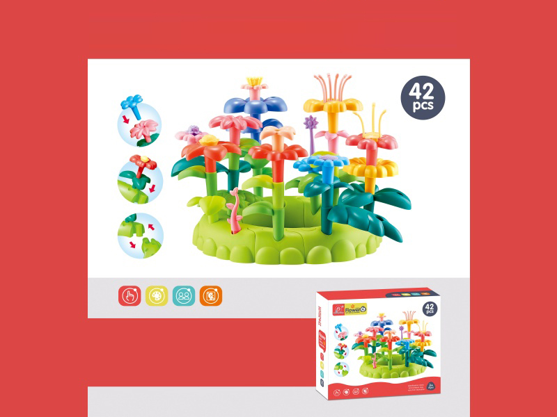 42PCS Building Block Flower Arrangement