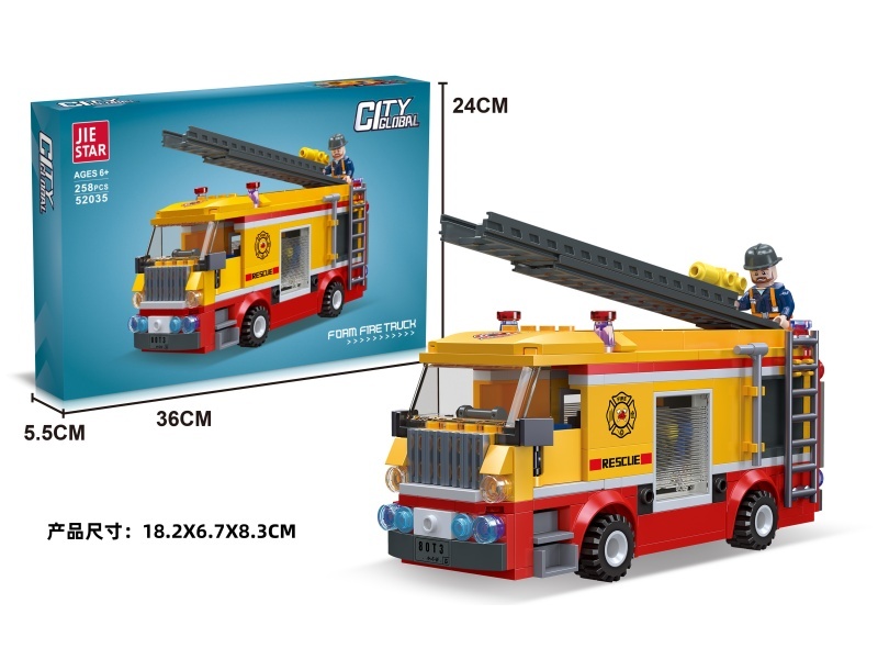 Building Blocks: 258 PCS Of Foam Fire Engine