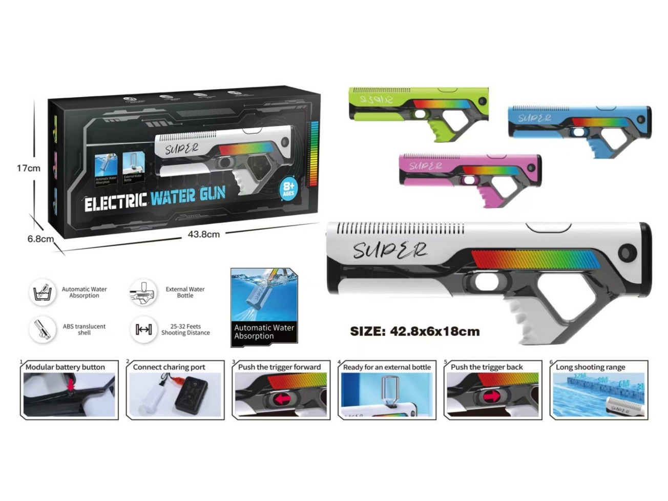 Electric Water Gun (With Light)