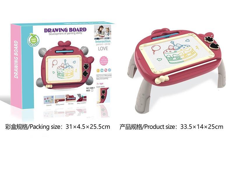 Medium Whale Color Magnetic Drawing Board Table