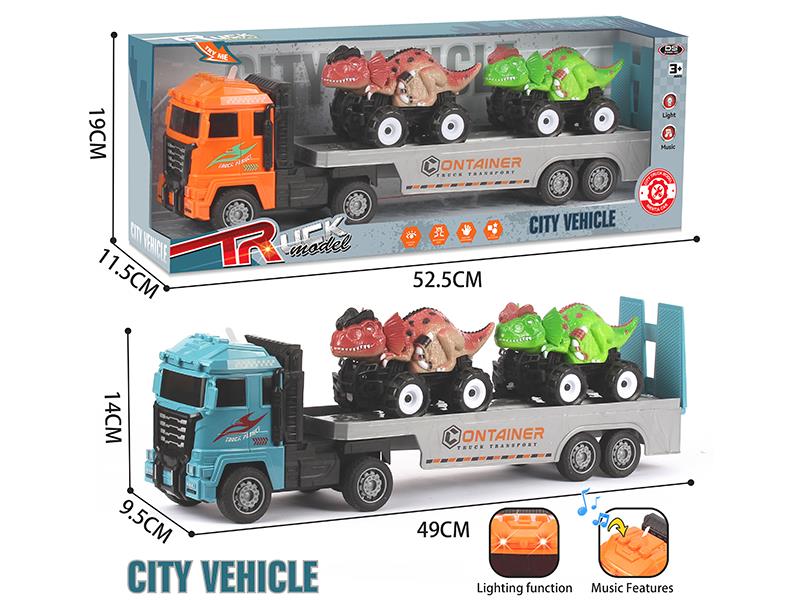 Outsize Friction Trailer With Lights + Friction Dilophosaurus Off-Road Vehicle