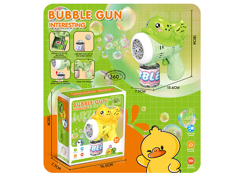 Green Duck Electric Bubble Gun