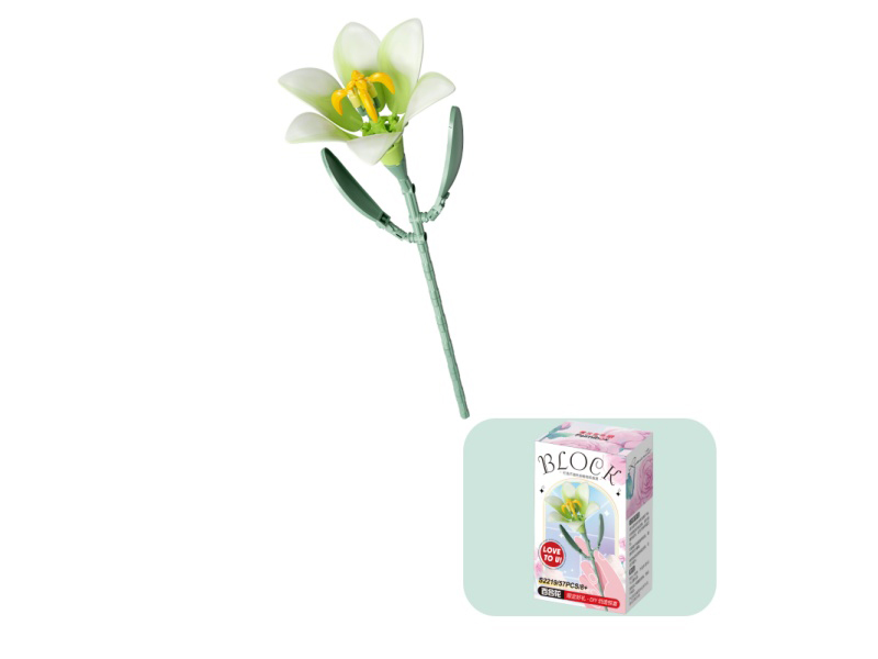 Building Blocks: 57Pcs Small Particle Building Block Flower - Lily Flower (Green)