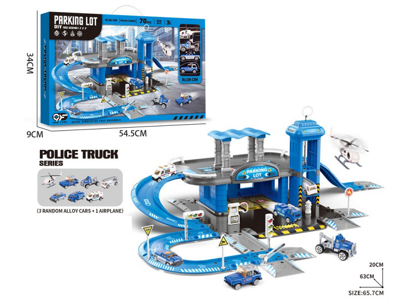 Double-Decker Lift Police Station Three-Story Building Parking Package