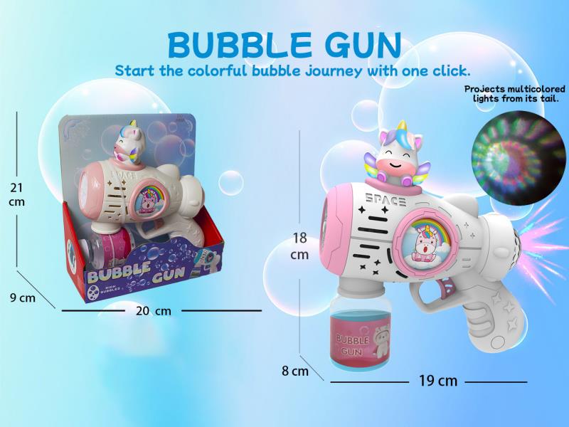 The Rear Projection Light Of The Unicorn Multi-Hole Automatic Bubble Gun (With Light)