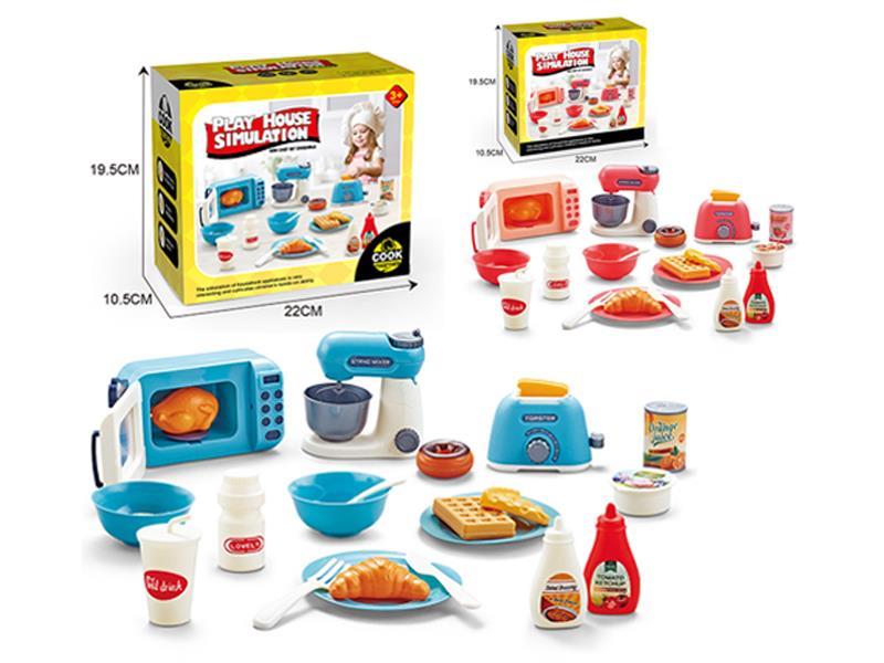3PCS Kitchen Toy Set （Microwave Oven, Mixer, Bread Maker)