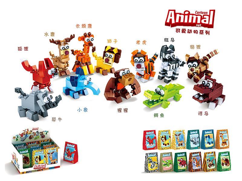Building Blocks - Cartoon Animals 12pcs