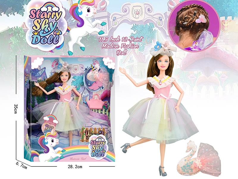 11.5 Inch 12-Joint Unicorn Theme Fashion Doll