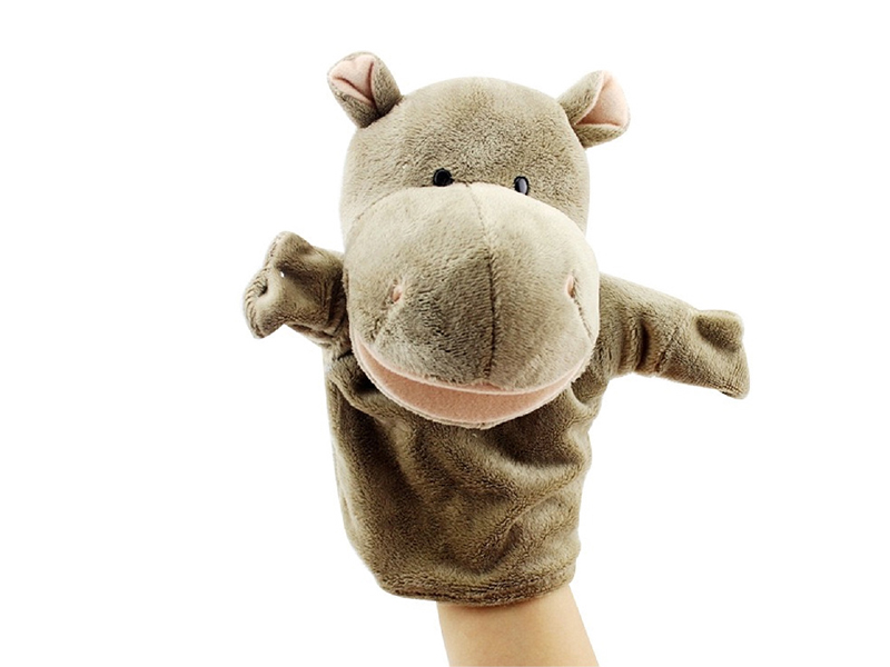 Hippo Cartoon Animal Hand Puppet Plush Doll
