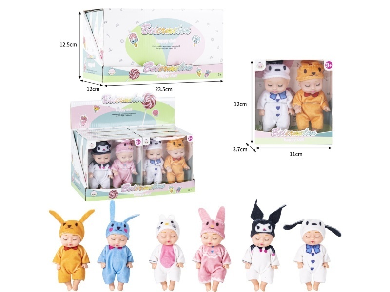 4-Inch Solid 2-Person Sleeping Doll (6 Boxes)