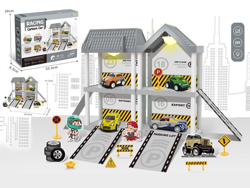 66PCS DIY Villa Parking Lot