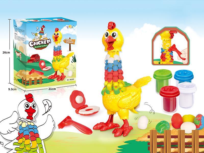Chicken Colorful Feathers Color Dough