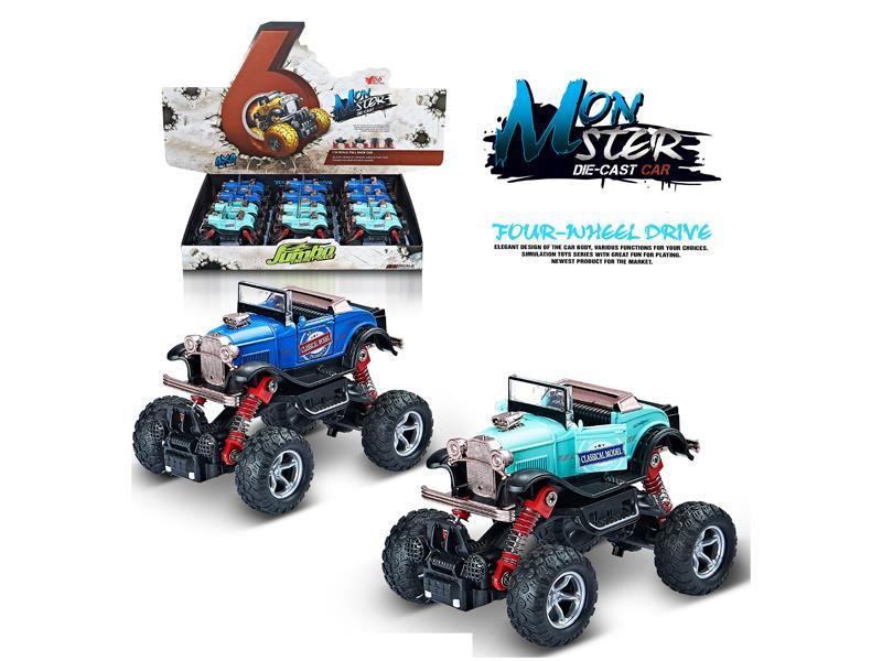 12PCS 1:34 Q Version Alloy Return Force Simulation Climbing Wheel