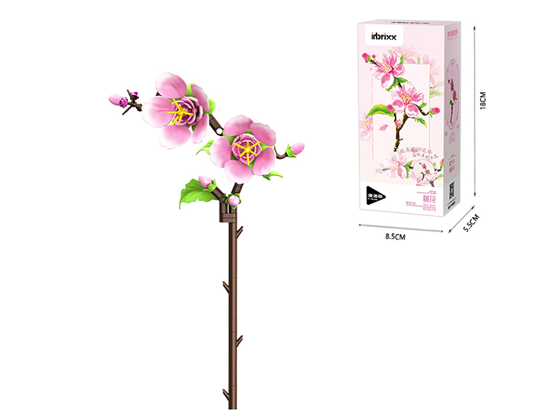 Flower Series Small Particle Building Blocks - Peach Blossom 81PCS