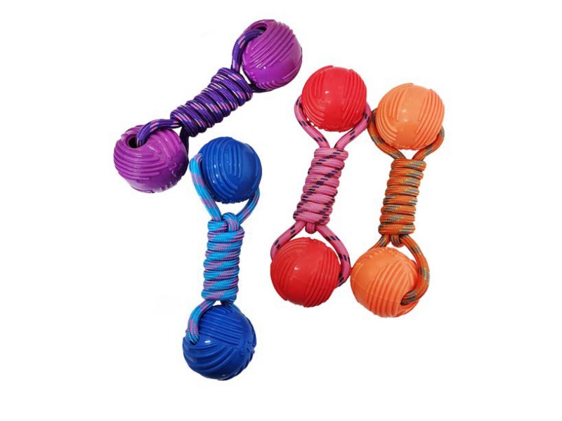 Double-Headed Textured Ball Pet Toys