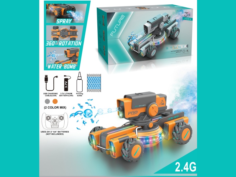 Remote-Controlled Horizontal Light, Music, Spray Stunt Concept Car Water Bomb (Handgrip Remote Control)