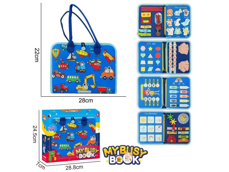 Montessori Early Childhood Education And Intelligence - 5-Page Felt Busy Book For Cars