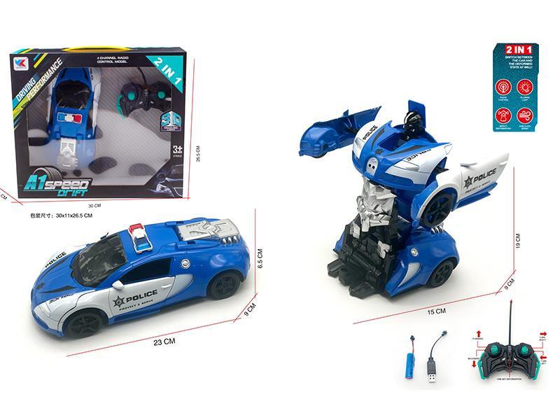 1:18 8-Channel Remote Control Bugatti Transformation Police Car(Included Batteries)