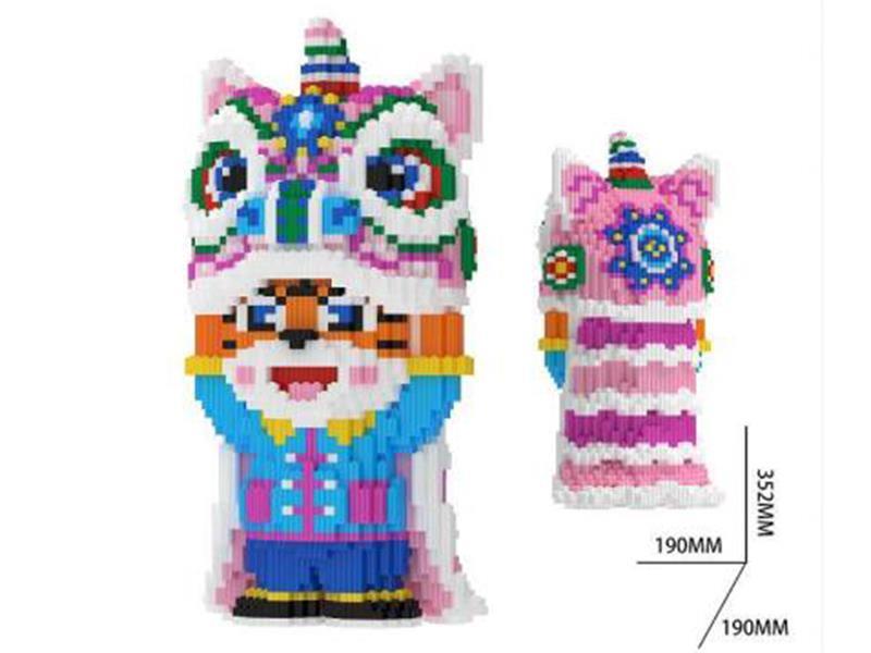 Pink Dancing Lion Building Blocks 6606pcs