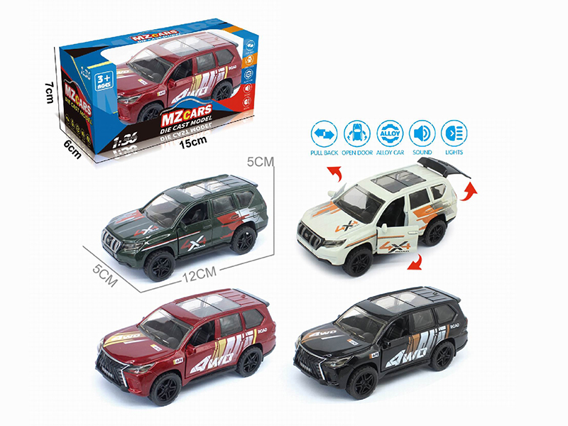 1:36 Pull Back Alloy Off-Road Vehicle(3 Doors Can Open)(Pad Printing)(With Sound And Lights)