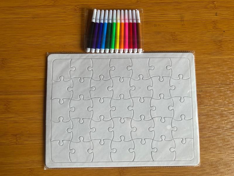 35 Pieces Of Painted Puzzle+12 Pens