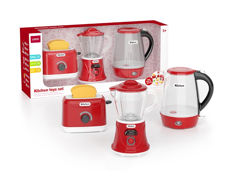 Simulated Bread Maker + B/O Juice Machine With Light +  Electric Kettle