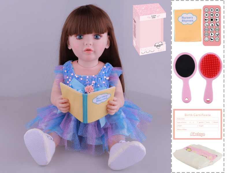 22-Inch Bionic Smart Rebirth Doll, Capable Of Bionic Shaking Of The Head, Raising Of The Hand, Mouth Movement To Speak, Intelligent Dialogue, Recording, Imitating The Tongue, Oral Skills, Dance Music