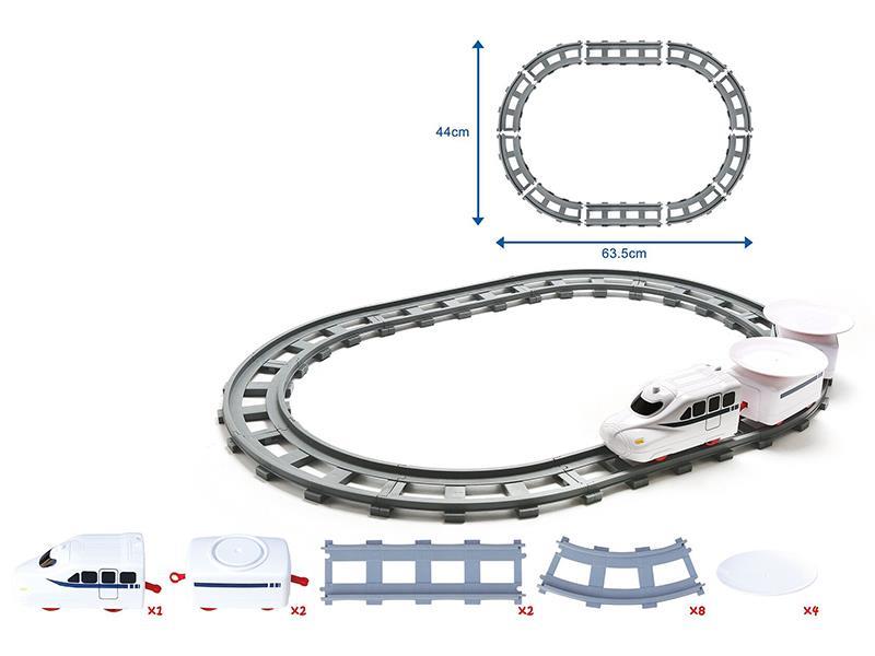 Sushi Trains (1 Locomotive +2 Carriage +4 Plates +4 Straight Rails +8 Curved Rails)