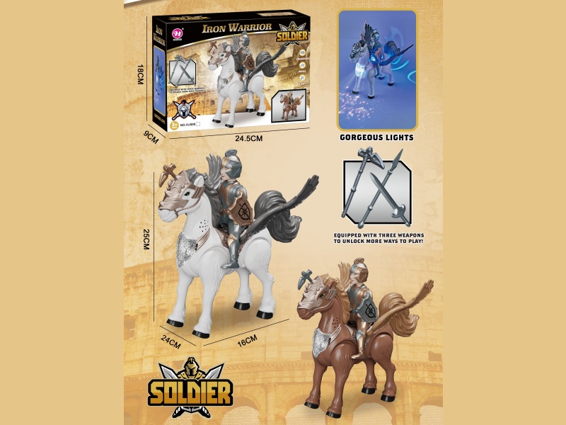 Electrically Lit Warhorses Ride On Knights