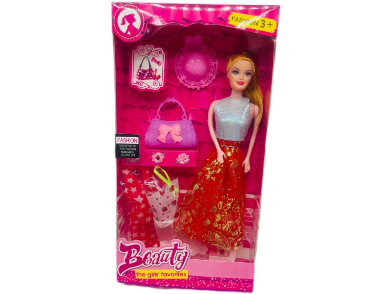 11-Inch Solid Body Doll With Hat Bag And Hanging Skirt