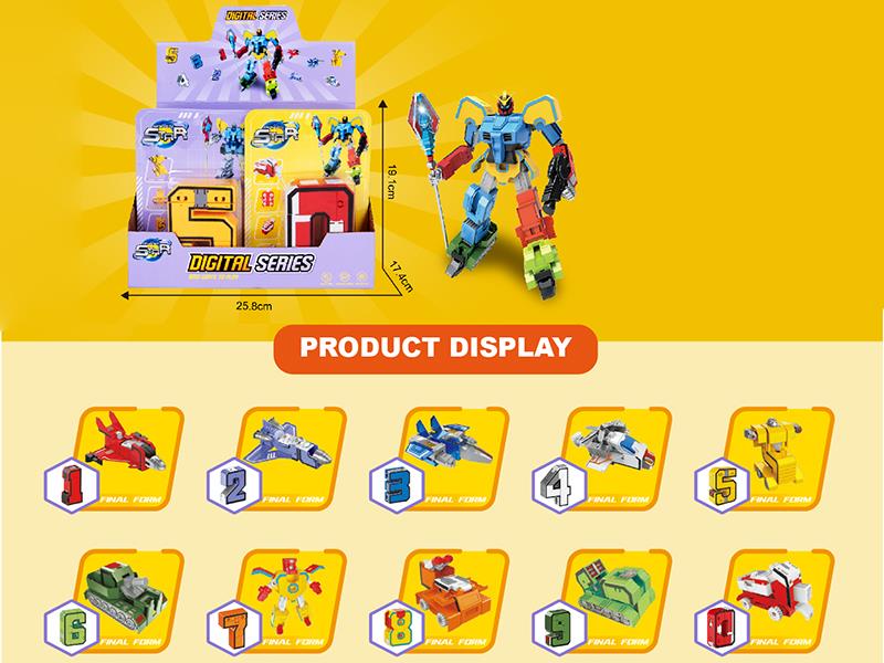 Large Digital Series Transformation Toys 10pcs